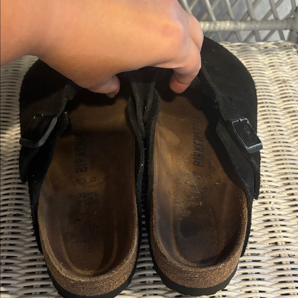 BIRKENSTOCK Black Suede Clogs - Picture 2 of 3